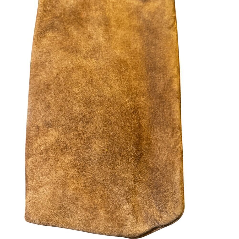 Vintage Ruth Saltz Suede Clutch – Brown with Snakeskin Accent – 1970s/80s - Picture 4 of 5